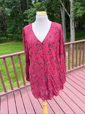 FatFace size 14, floral long sleeve front button top.
